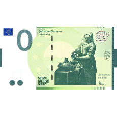 0 Euro biljet Johannes Vermeer